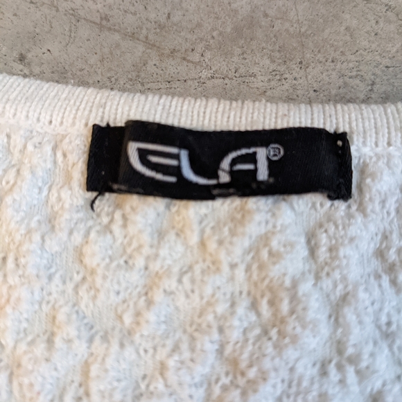 White Long Sleeve Stretch Top Size S - Picture 5 of 6